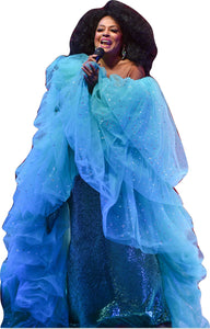 DIANA ROSS - TURQUOISE-BLUE  GOWN - TALL- 68" CARDBOARD CUTOUT STANDEE PARTY DECOR
