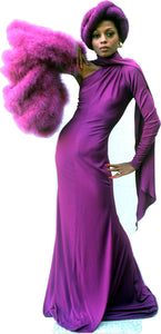 DIANA ROSS - FUSCHIA GOWN AND WRAP - 65" TALL LIFE SIZE CARDBOARD CUTOUT STANDEE - PARTY DECOR
