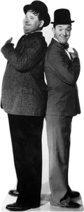 LAUREL AND HARDY - BACK TO BACK - 20's-50's - 71"TALL LIFE SIZE CARDBOARD CUTOUT STANDEE - PARTY DECOR