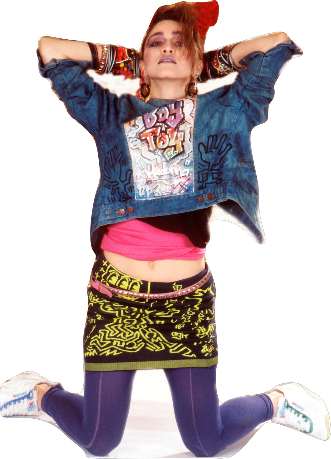 MADONNA COLORFUL 80's, 65" TALL LIFE SIZE CARDBOARD CUTOUT STANDEE
