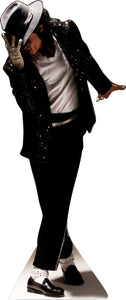 MICHAEL JACKSON -SEQUIN GLOVE AND FEDORA -72" TALL - LIFE SIZE CARDBOARD CUTOUT STANDEE