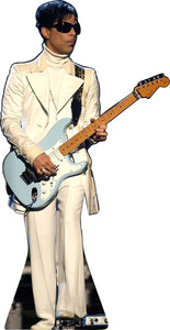 PRINCE- WHITE SUIT/BLUE GUITAR - 70's-2016 - 63" TALL  LIFE SIZE CARDBOARD CUTOUT STANDEE PARTY DECOR