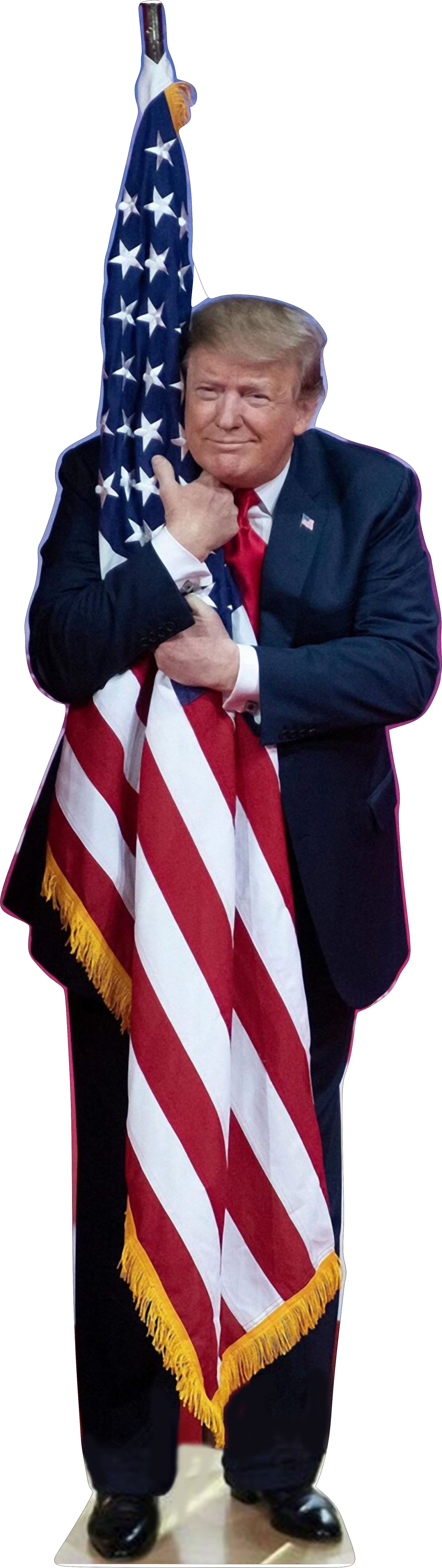 TRUMP HUGS THE FLAG 88