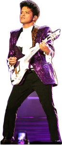 BRUNO MARS - PRINCE PURPLE OUTFIT -65" TALL LIFE SIZE CARDBOARD CUTOUT STANDEE - PARTY DECOR