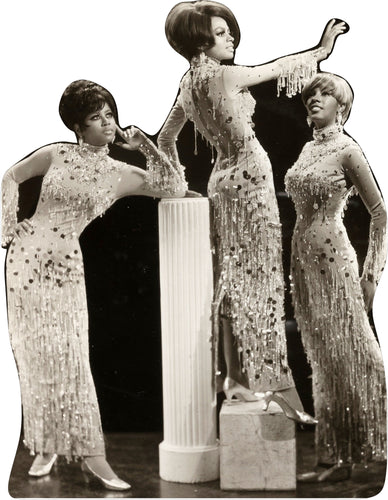 DIANA ROSS-THE SUPREMES-BEADED GOWNS-B&W IMAGE- 59