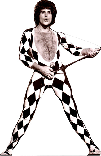 FREDDIE MERCURY - QUEEN HARLEQUIN 70' TALL- CARDBOARD CUTOUT STANDEE PARTY DECOR