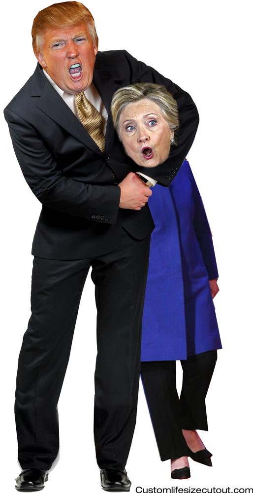Donald Trump giving a Hillary a headlock Cardboard Cutout 72